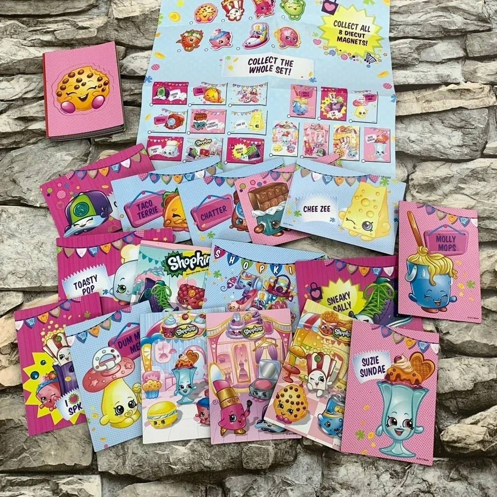 2016 Full Set of 24 Shopkins Magnet Poster Die Cut Blind Box Collection Series 1